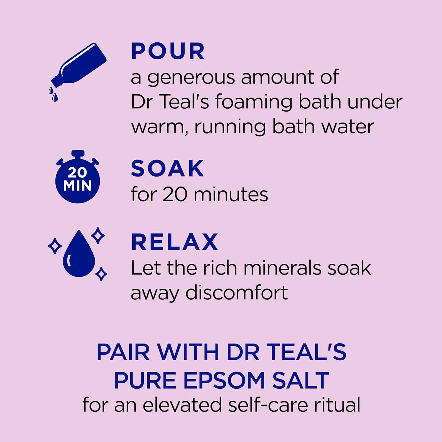 Dr Teal's Foaming Bath with Pure Epsom Salt, Sleep Blend with Melatonin, Lavender & Chamomile Essential Oils, 34 fl oz (Pack of 4) (Packaging May Vary)