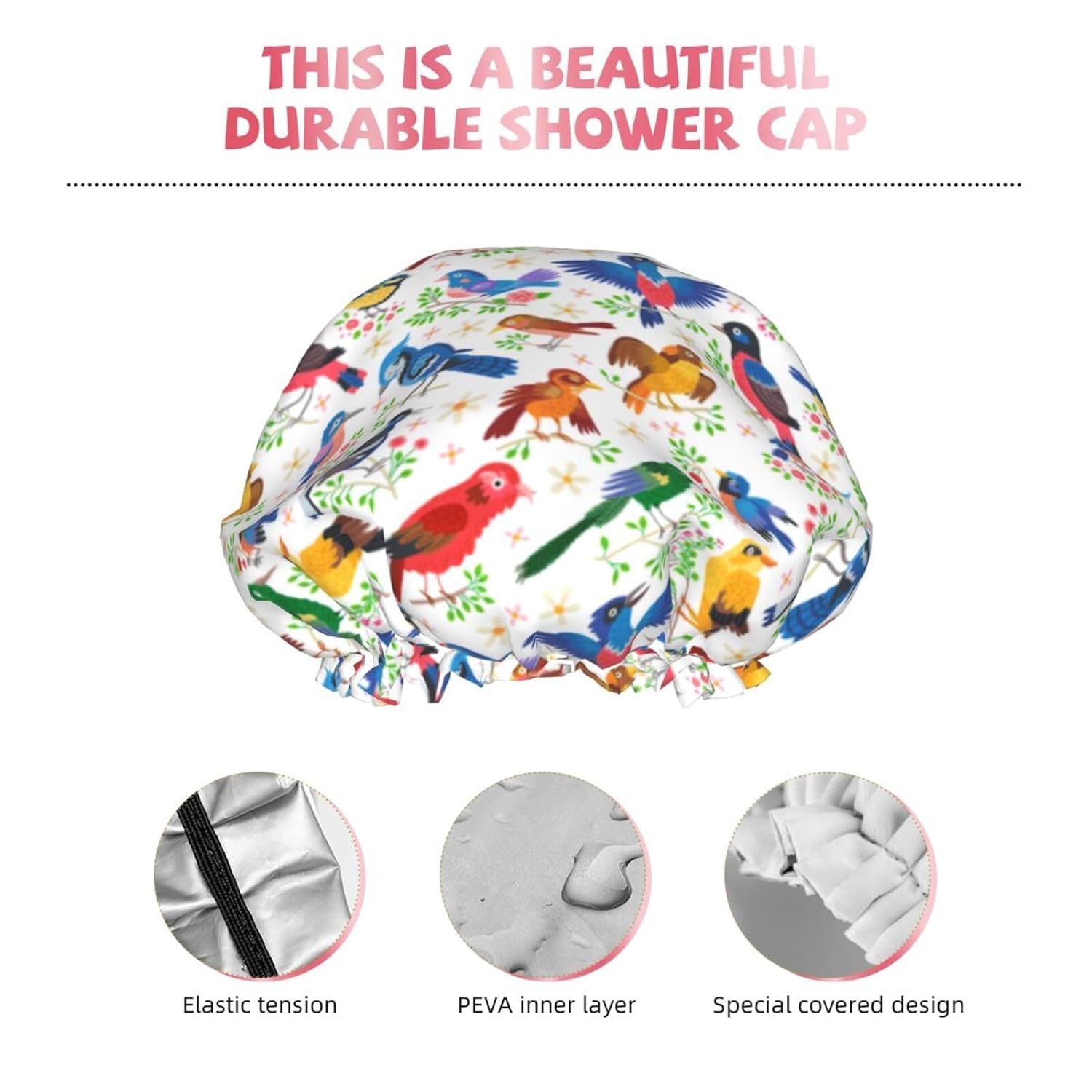 Double-Layer Waterproof Shower Cap