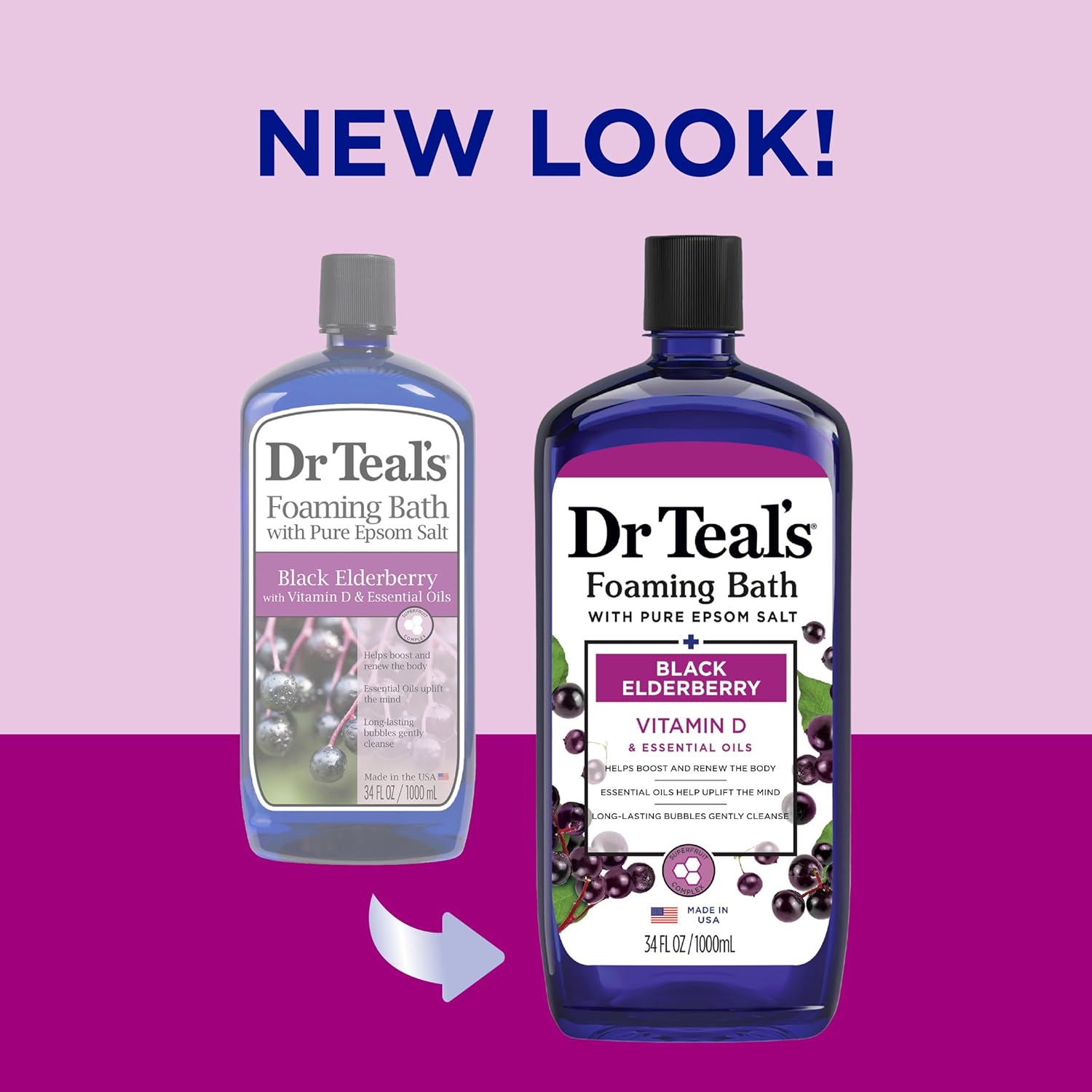 Dr Teal's Foaming Bath with Pure Epsom Salt, Sleep Blend with Melatonin, Lavender & Chamomile Essential Oils, 34 fl oz (Pack of 4) (Packaging May Vary)