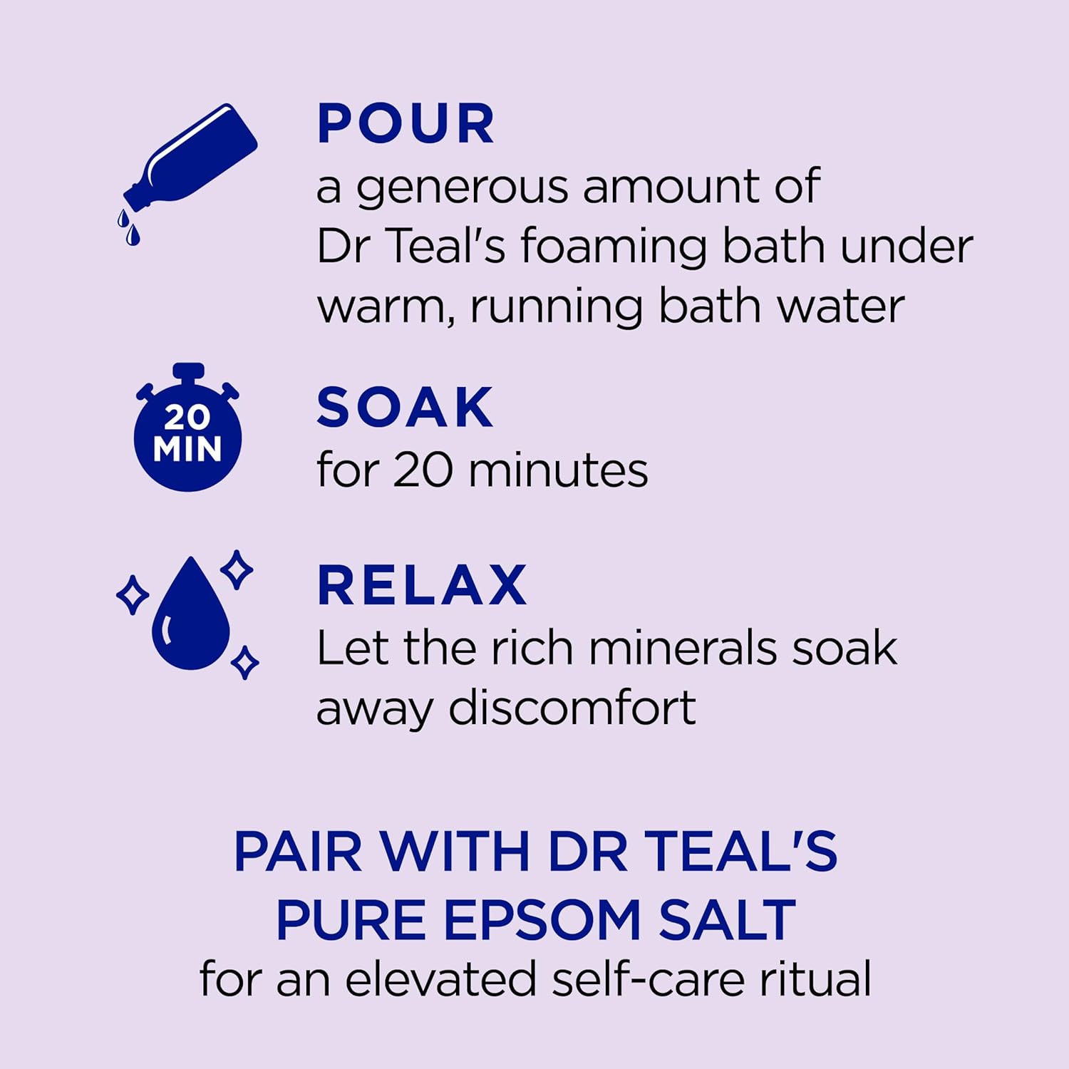 Dr Teal's Foaming Bath with Pure Epsom Salt, Sleep Blend with Melatonin, Lavender & Chamomile Essential Oils, 34 fl oz (Pack of 4) (Packaging May Vary)