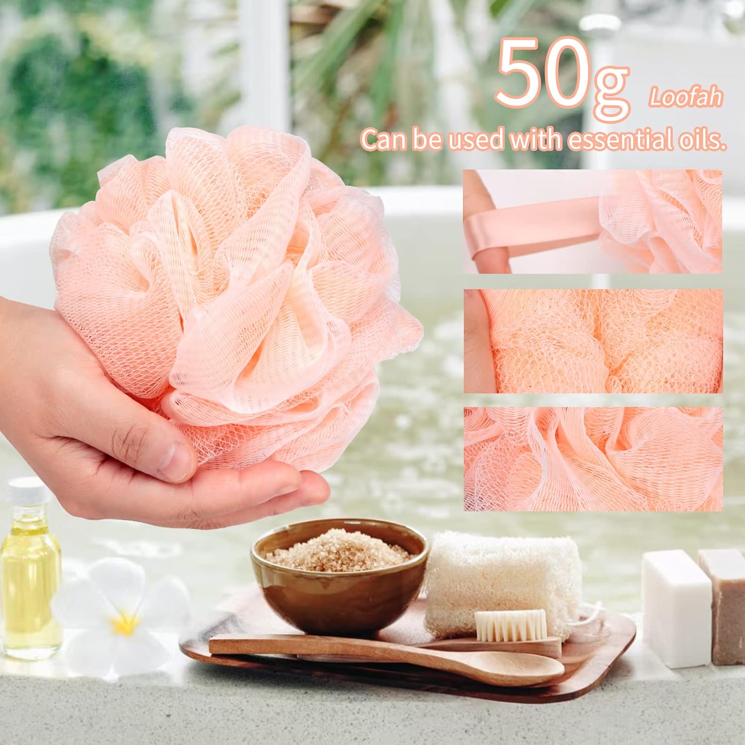 Soft Mesh Shower Loofah Sponge Set (4 Pack)