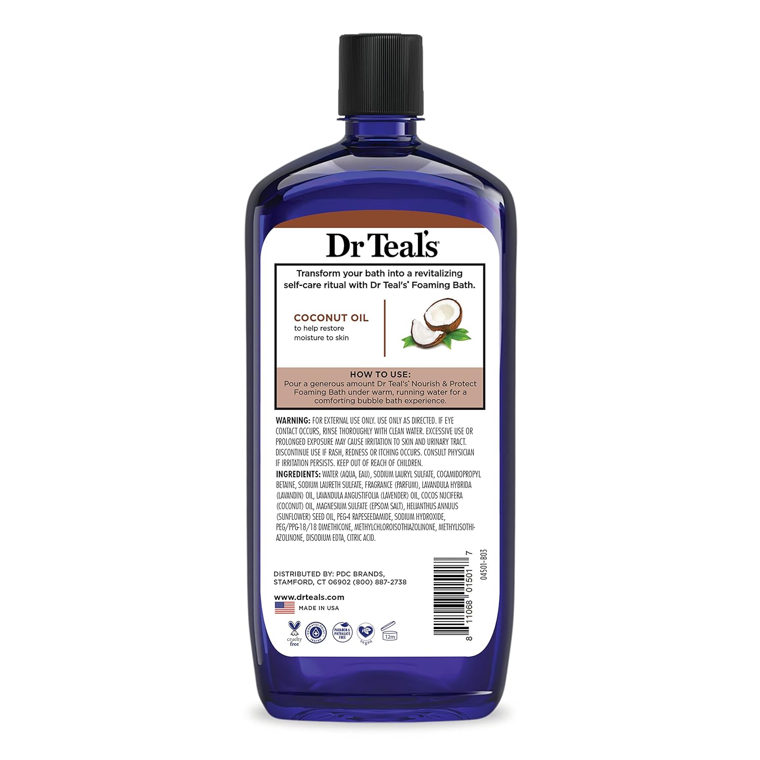 Dr Teal's Foaming Bath with Pure Epsom Salt, Sleep Blend with Melatonin, Lavender & Chamomile Essential Oils, 34 fl oz (Pack of 4) (Packaging May Vary)