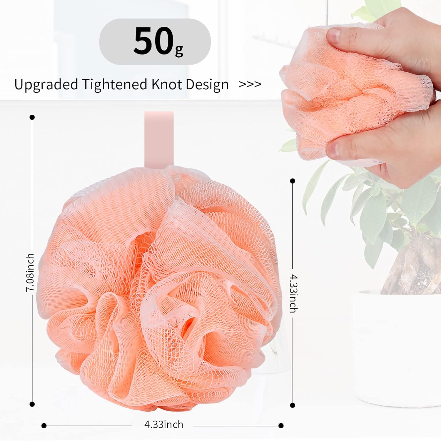 Soft Mesh Shower Loofah Sponge Set (4 Pack)