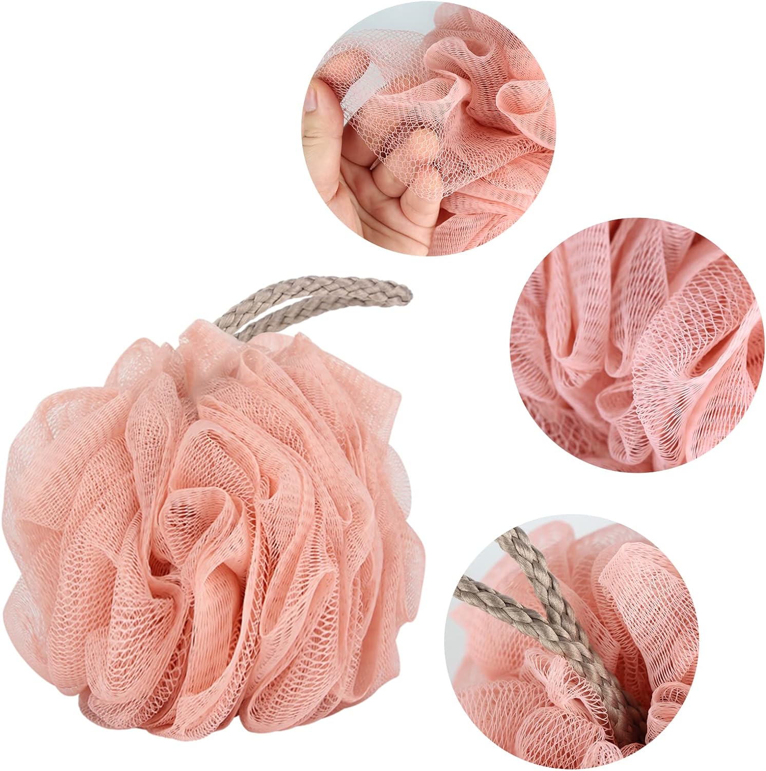Mesh Shower Loofah Sponge Set (4 Colors)