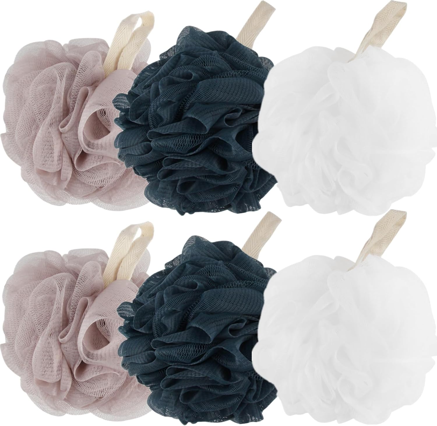 Mesh Shower Loofah Sponge Set (4 Colors)