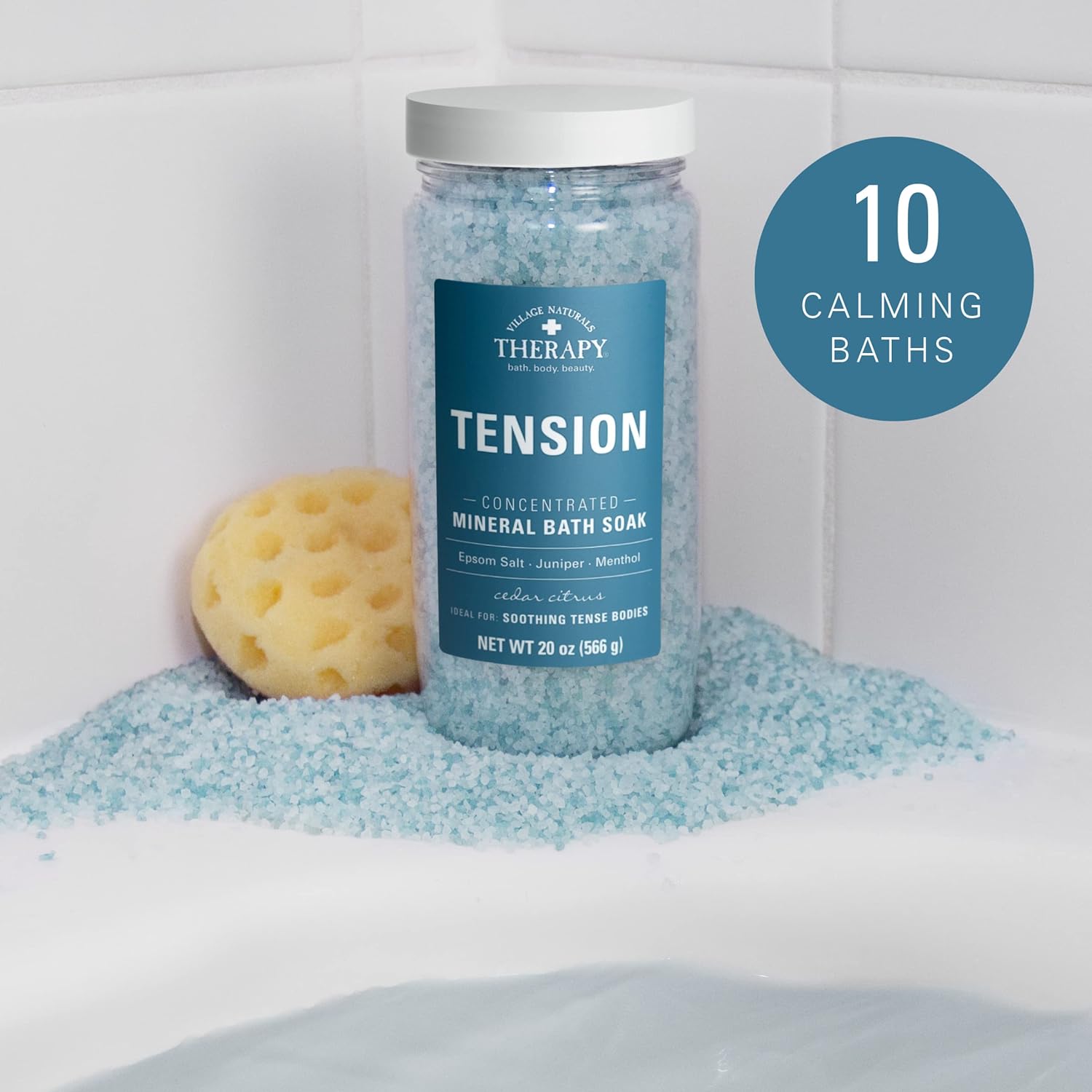 Village Naturals Therapy, Mineral Bath Soak, Aches & Pains Tension Relief, 20 Oz, Pack of 3