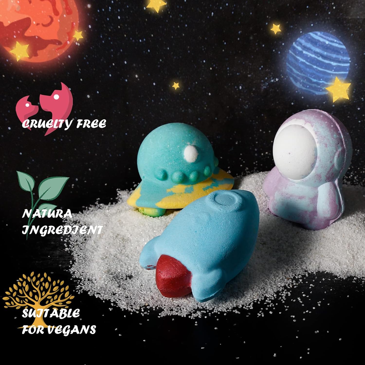 Aofmee Bath Bombs for Kids, Handmade Natural Bath Bombs with Surprise Inside, Shea Cocoa Butter Moisturize, Spa Fizzies Bath Bomb Kit, Birthday Christmas Holiday Gifts for Women, Girls, Boys