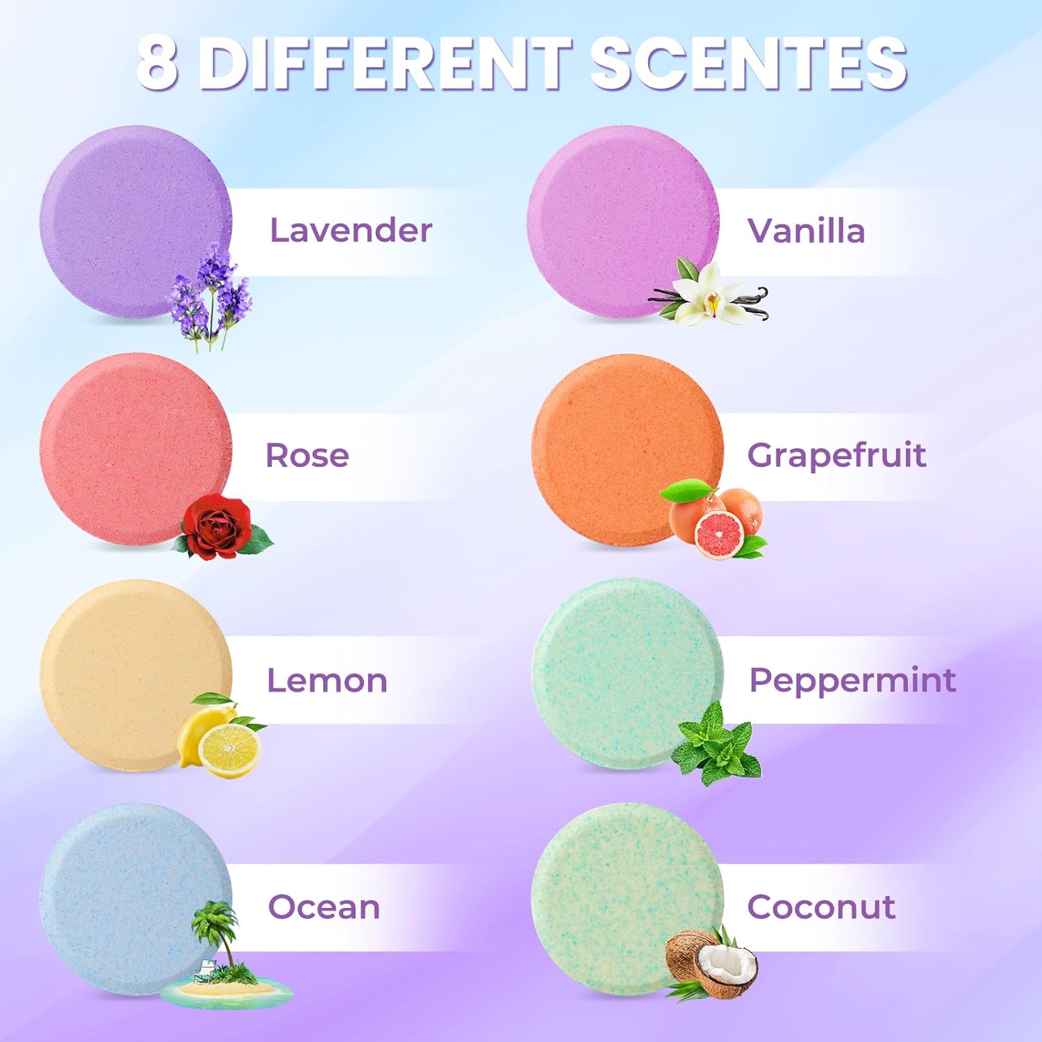 CalmNFiz Shower Steamers 8 Pcs - Scented Shower Bombs with Organic & Natural Fragrance, Bath and Body Works Bath Bombs, Birthday Anniversary Valentine’s Day Gifts for Women Who Have Everything