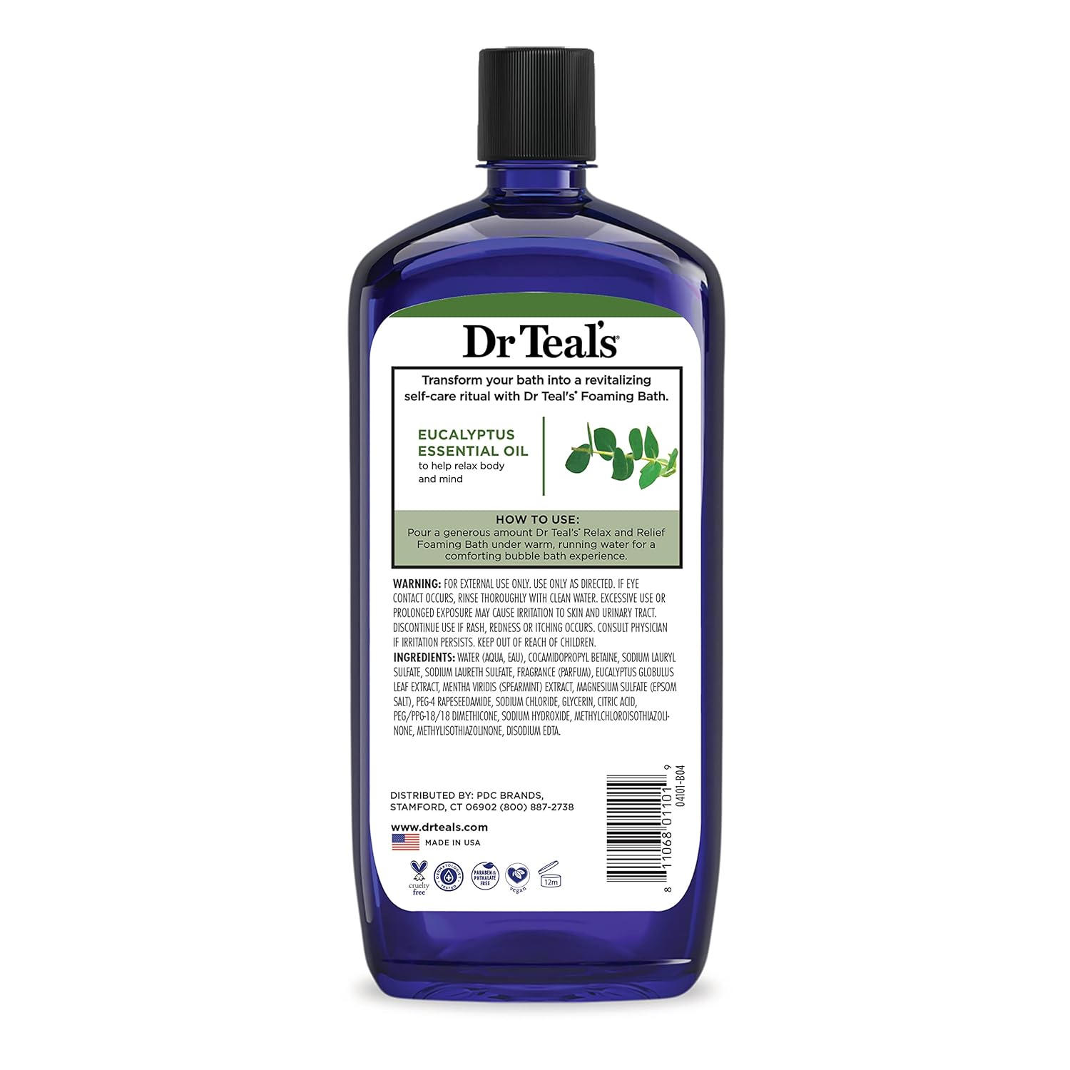 Dr Teal's Foaming Bath with Pure Epsom Salt, Sleep Blend with Melatonin, Lavender & Chamomile Essential Oils, 34 fl oz (Pack of 4) (Packaging May Vary)