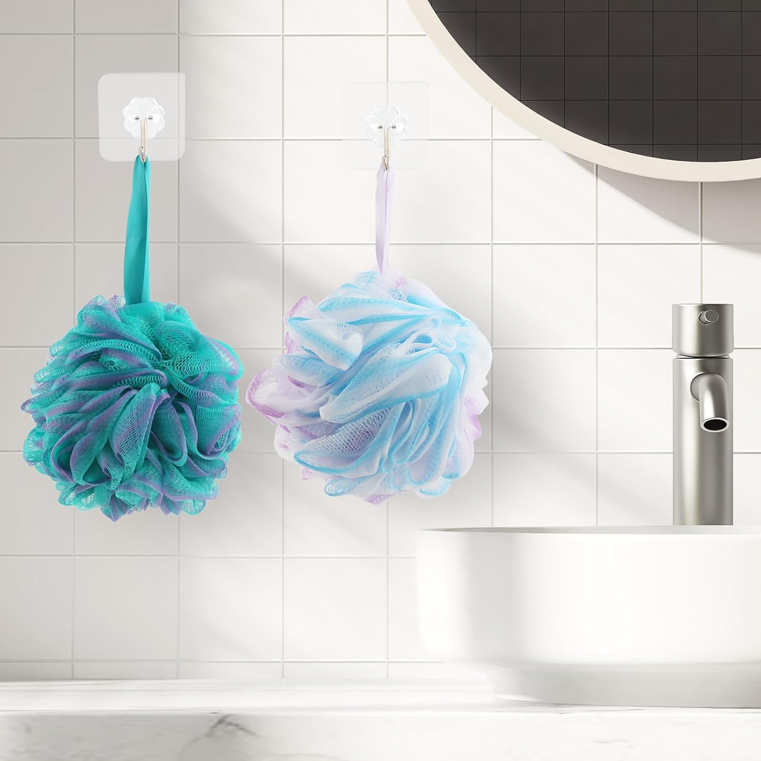 Mesh Shower Loofah Sponge Set (4 Colors)