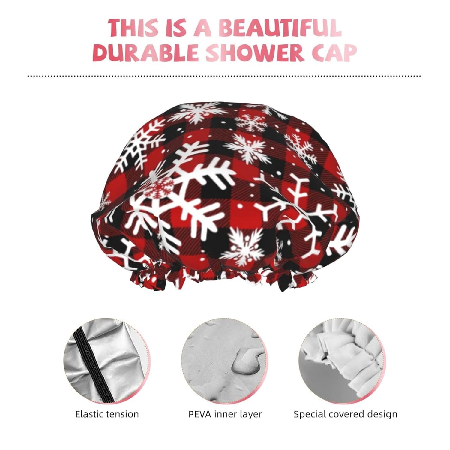Double-Layer Waterproof Shower Cap