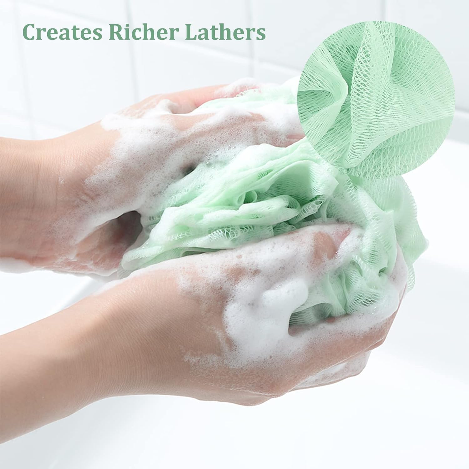 Mesh Shower Loofah Sponge Set (4 Colors)