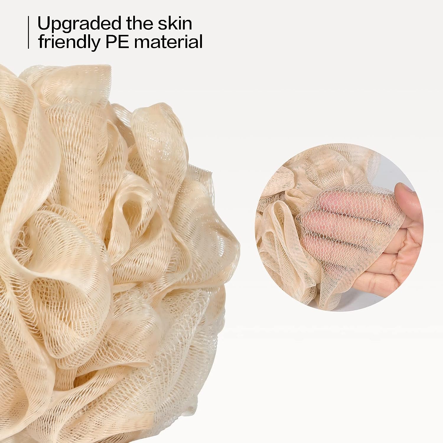 Fishent Loofah Bath Sponge Shower Loofahs, 4 Pack Soft Loofa Exfoliating Body Scrubber Mesh Shower Puff Pouf Ball Luffa for Men and Women(50g/pcs)