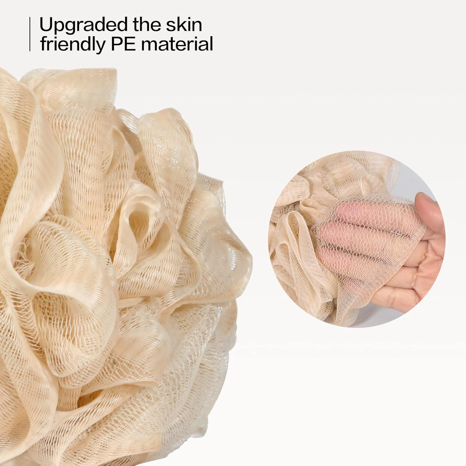 Fishent Bath Loofah Sponge, 3 Pack loofahs Exfoliating Body Scrubber, 60g Soft Mesh Pouf Shower Puffs, Loofa for Women (Pink-Peach-Coral)