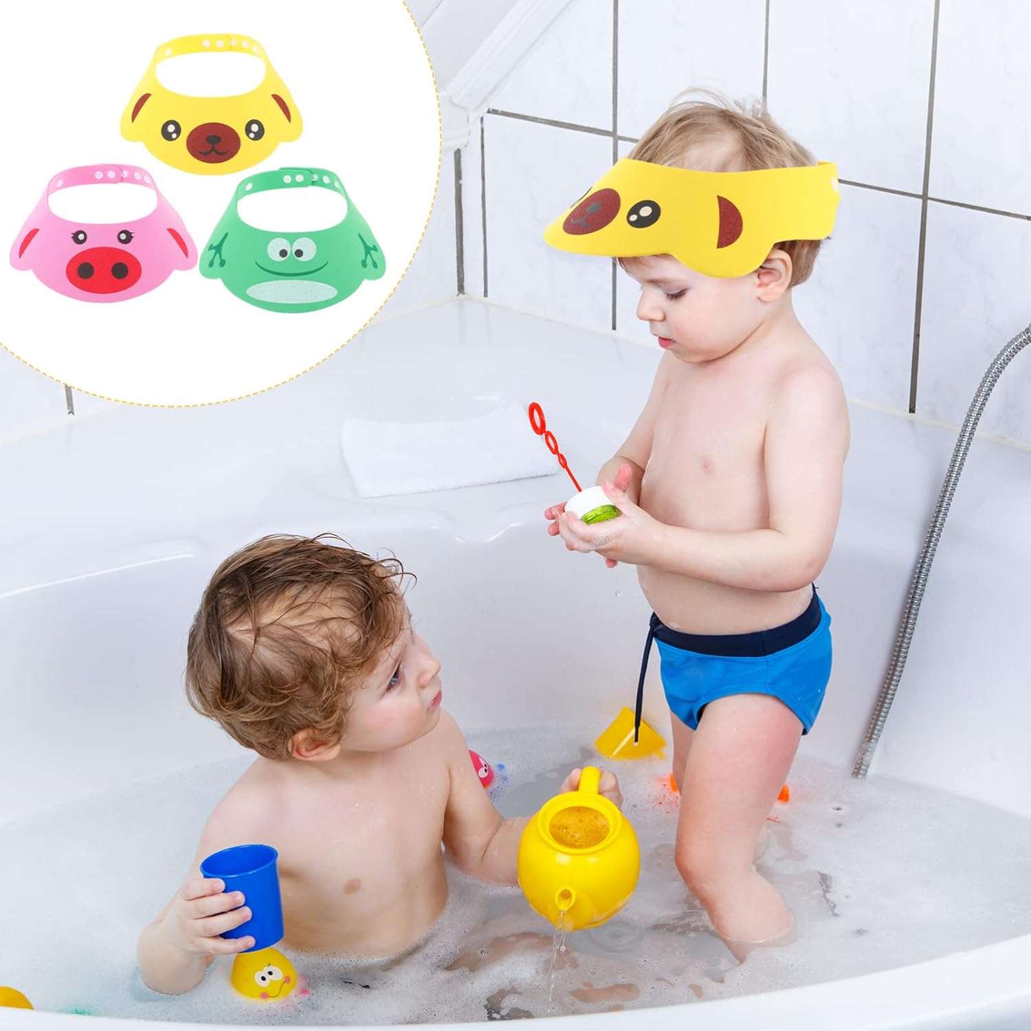 Adjustable Kids Shower Visor Hat (3 Pack)