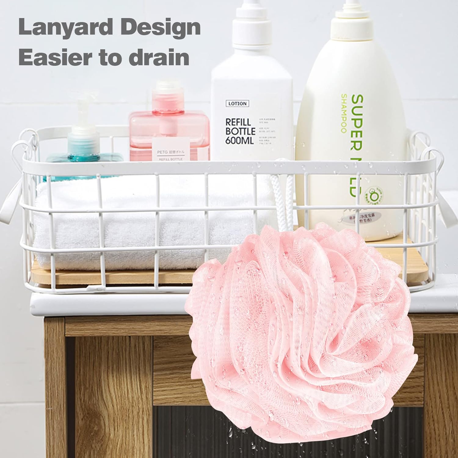 Mesh Shower Loofah Sponge Set (4 Colors)