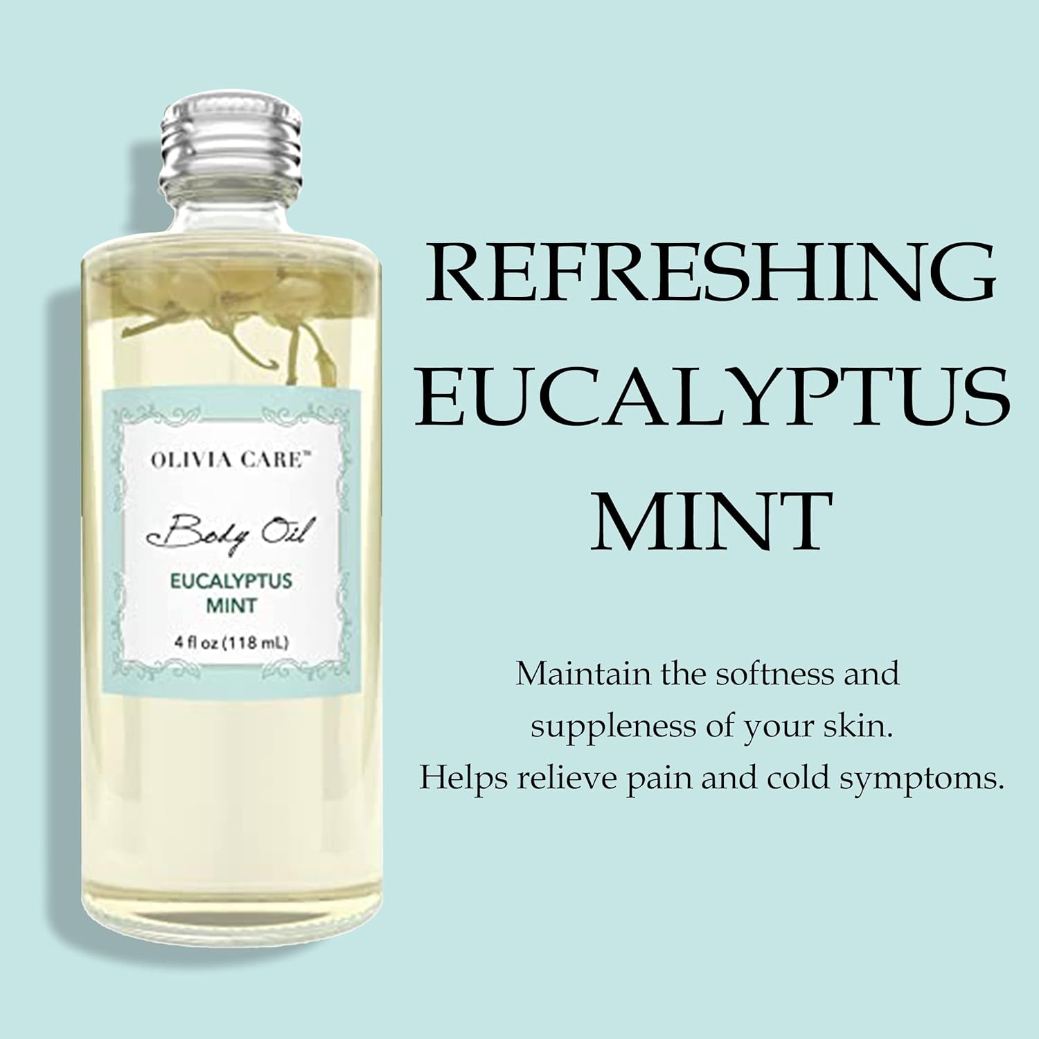 Body Oil Eucalyptus Mint Vegan & Natural.