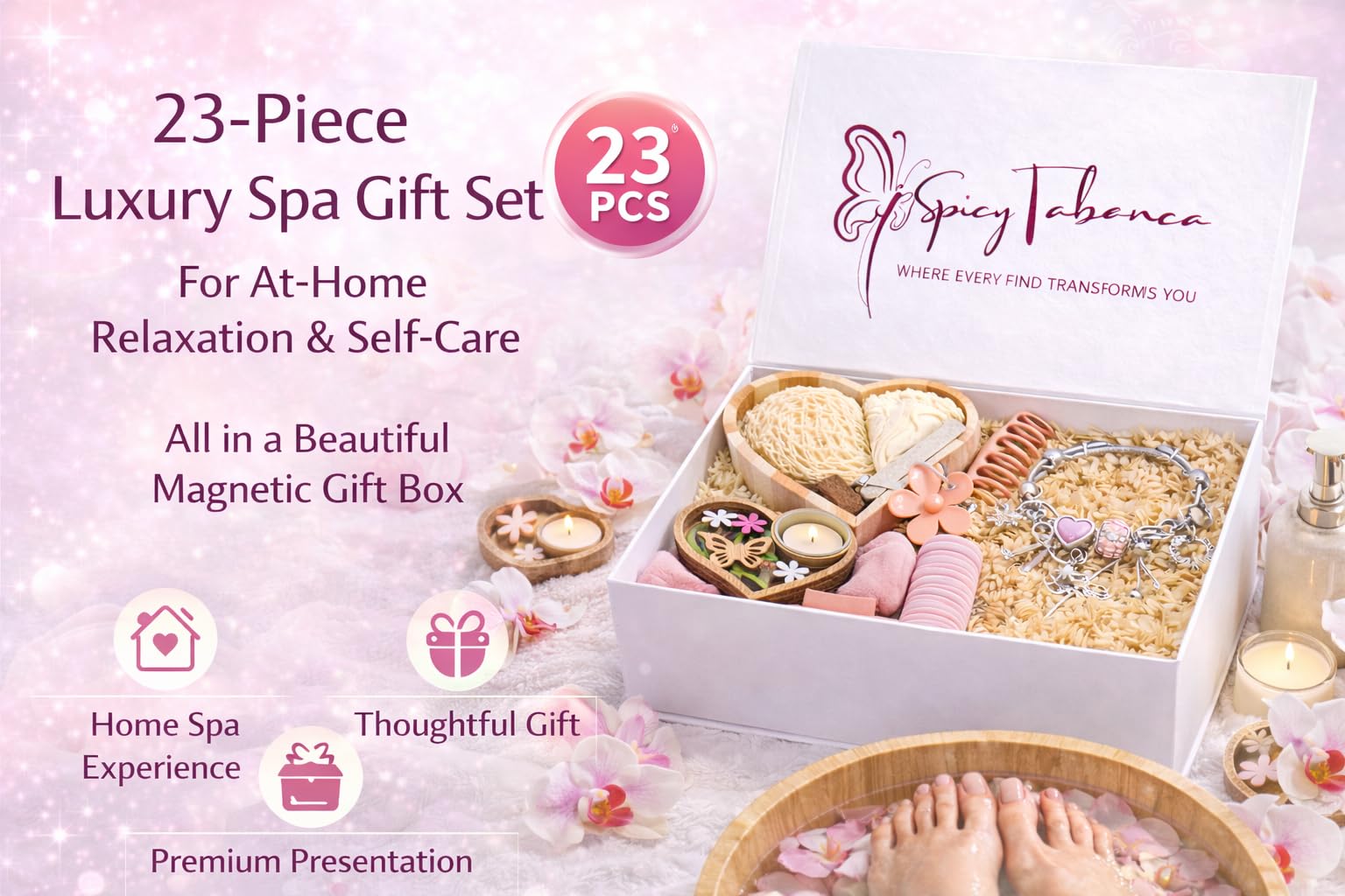 Essentials Spa Gift Set – Everyday Self Care Kit (Heart Collection)