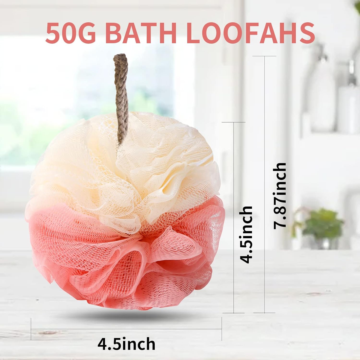 Soft Mesh Shower Loofah Sponge Set (4 Pack)