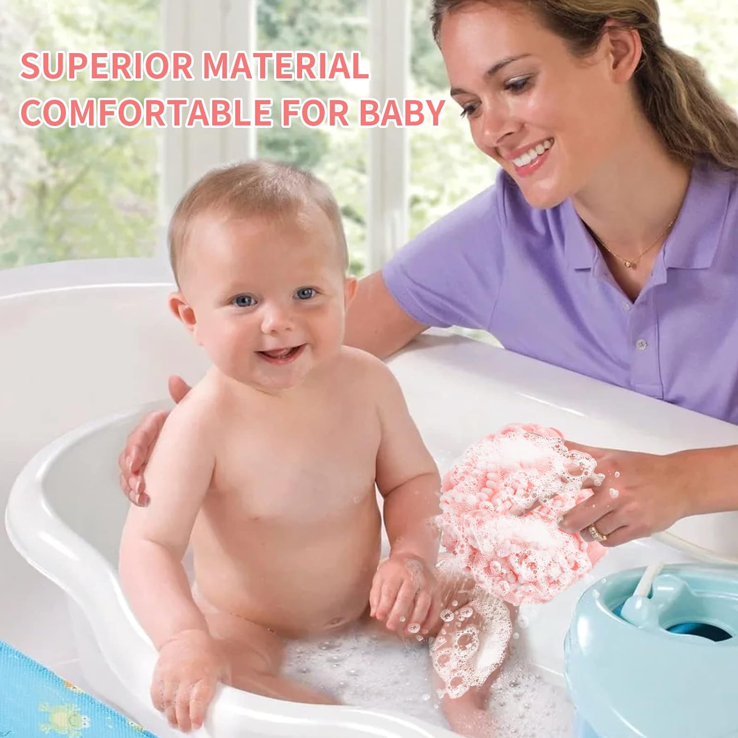 Bath Shower Sponge Soft Mesh Poufs Shower Loofah Ball Body Wash Scrubber Bath Sponge for Women and Men Soothing Face & Body Exfoliator (2Pcs 60)