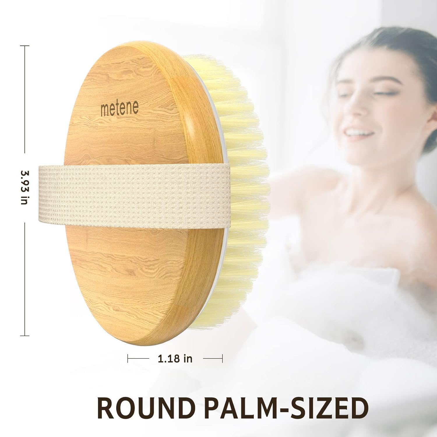 2 Pack Bamboo Dry Body Brushes, Shower Brush Wet and Dry Brushing, Dry Brush for Cellulite and Lymphatic