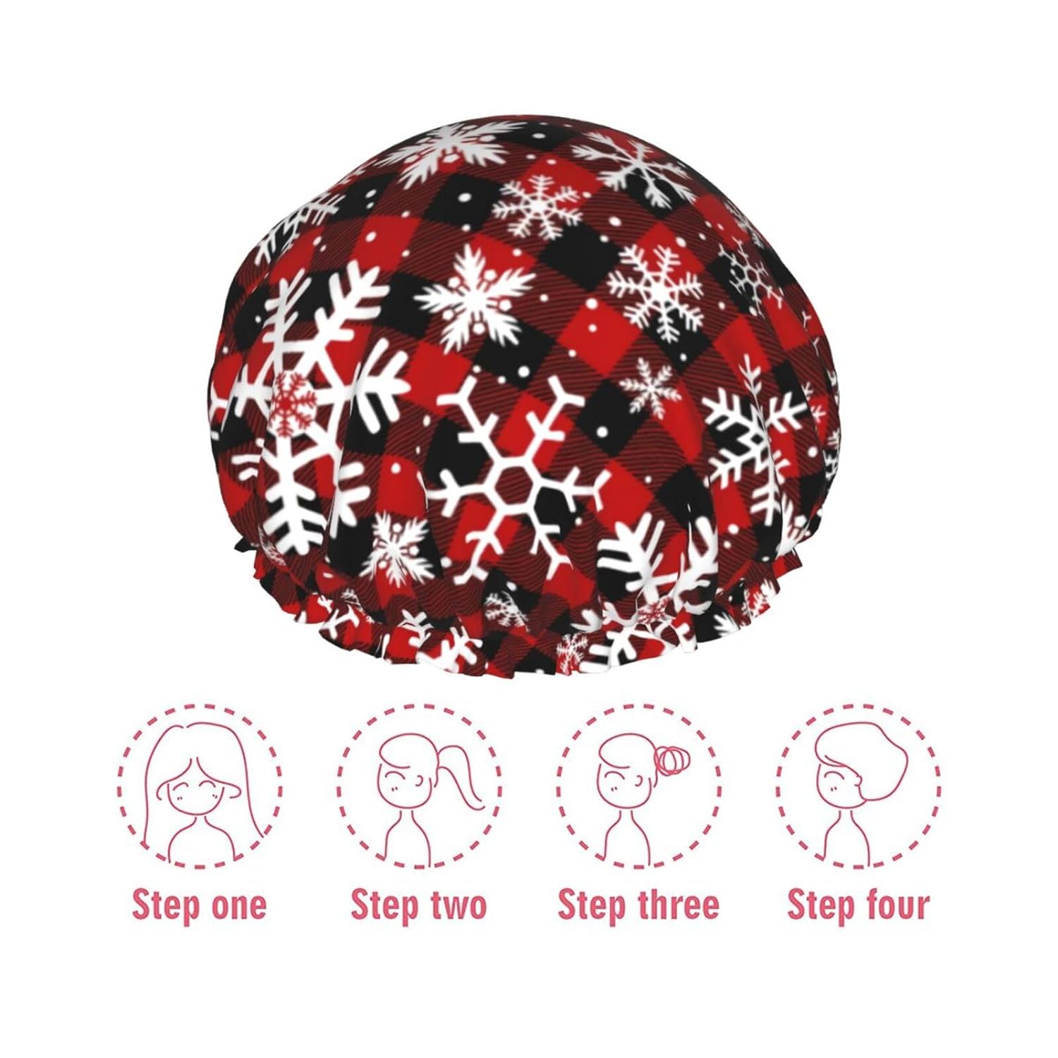 Double-Layer Waterproof Shower Cap