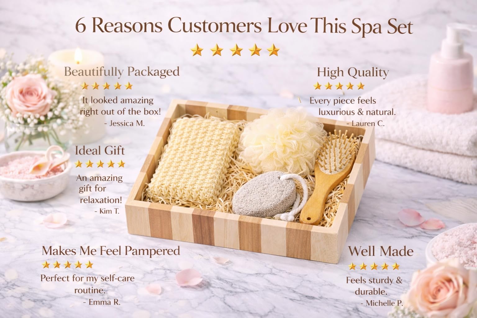 Essentials Spa Gift Set – Everyday Self Care Kit (Heart Collection)