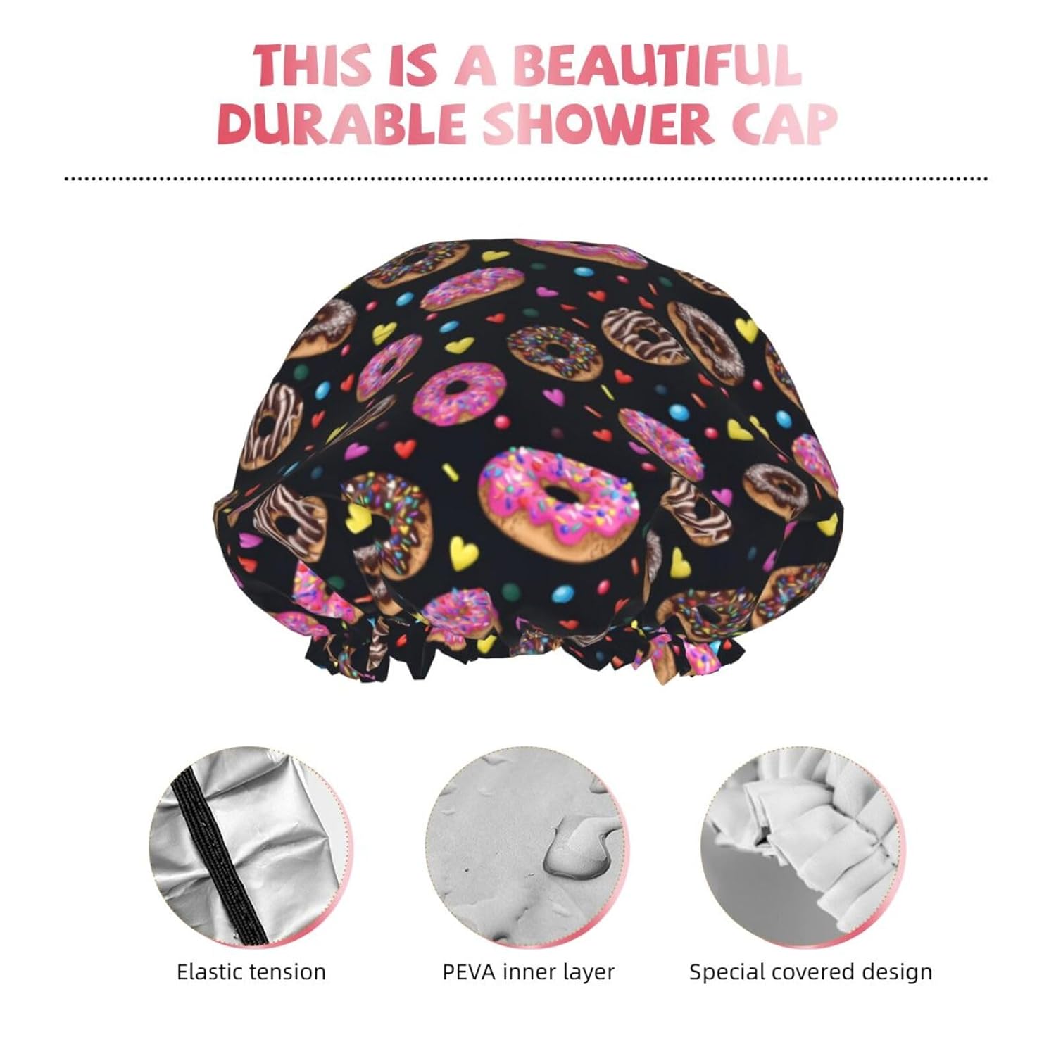 Double-Layer Waterproof Shower Cap