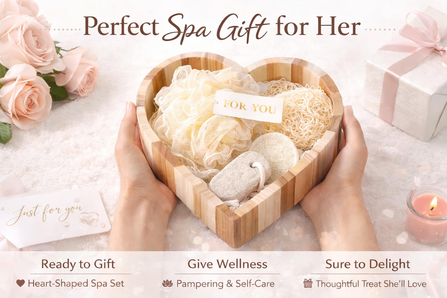 Essentials Spa Gift Set – Everyday Self Care Kit (Heart Collection)