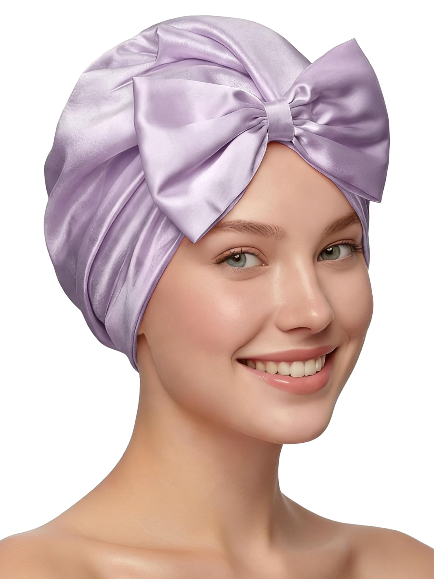 Ramede Bow Silk Bonnet for Sleeping Women Adjustable Satin Night Sleeping Cap Coquette Layer Smooth Hydration Hair Bonnet