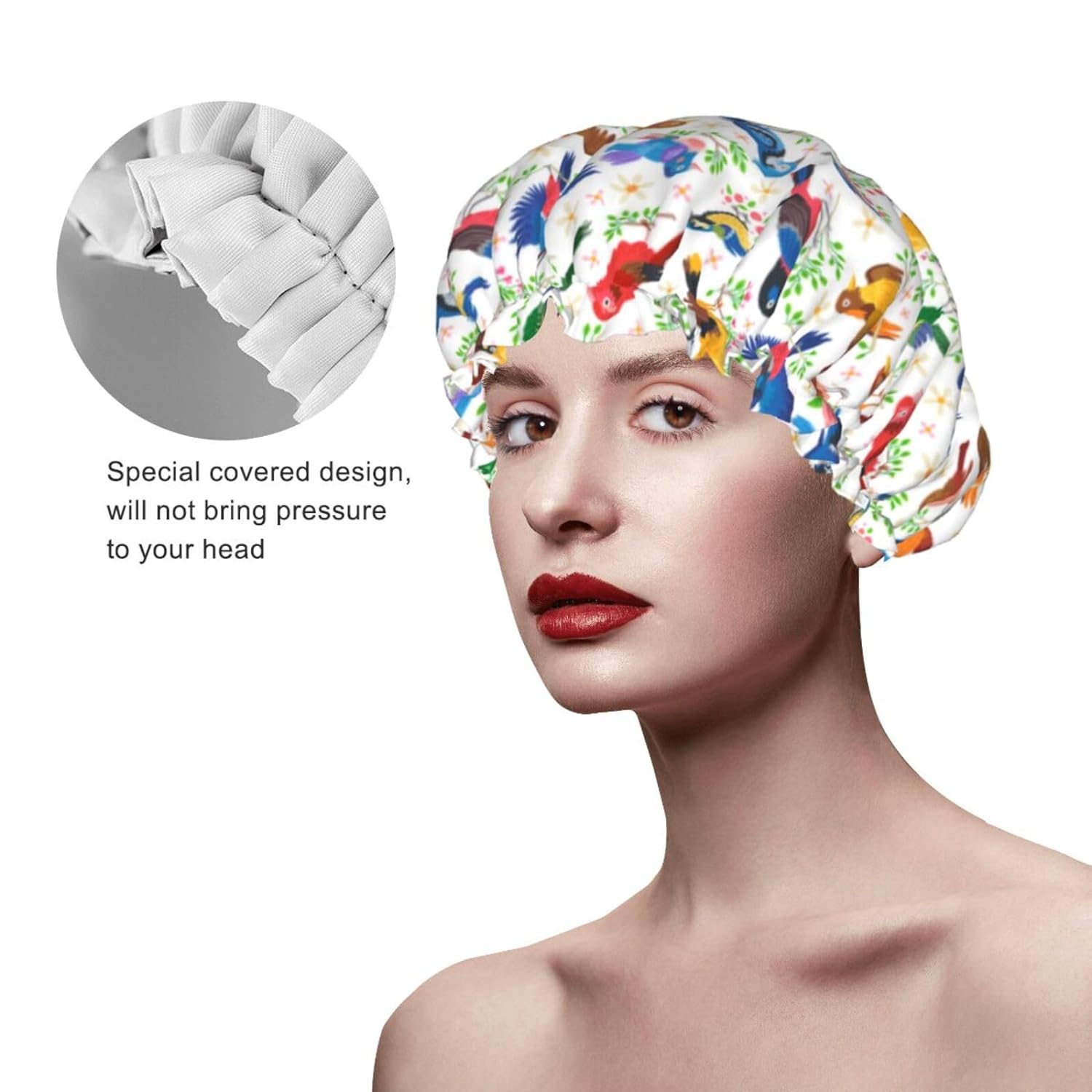 Double-Layer Waterproof Shower Cap