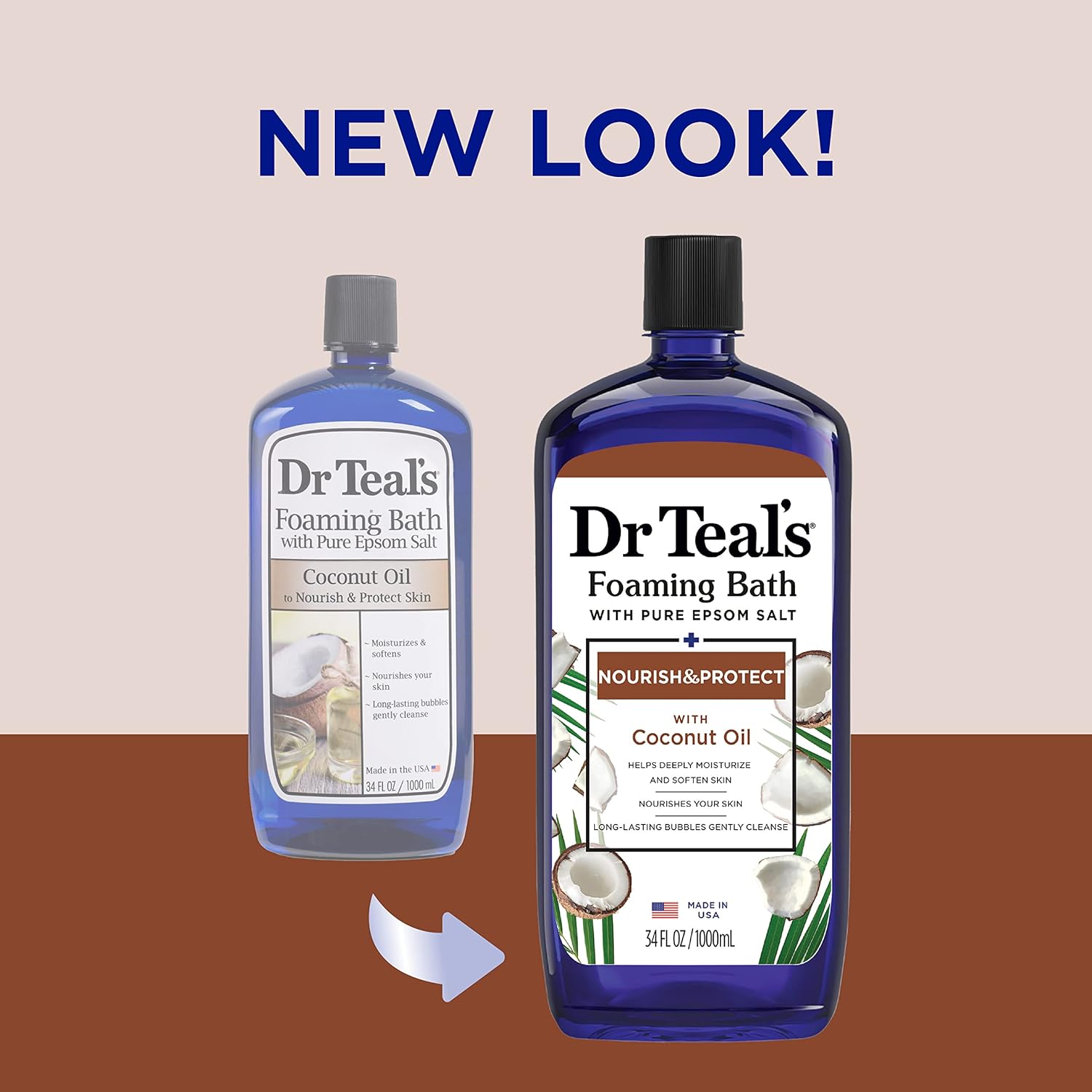 Dr Teal's Foaming Bath with Pure Epsom Salt, Sleep Blend with Melatonin, Lavender & Chamomile Essential Oils, 34 fl oz (Pack of 4) (Packaging May Vary)