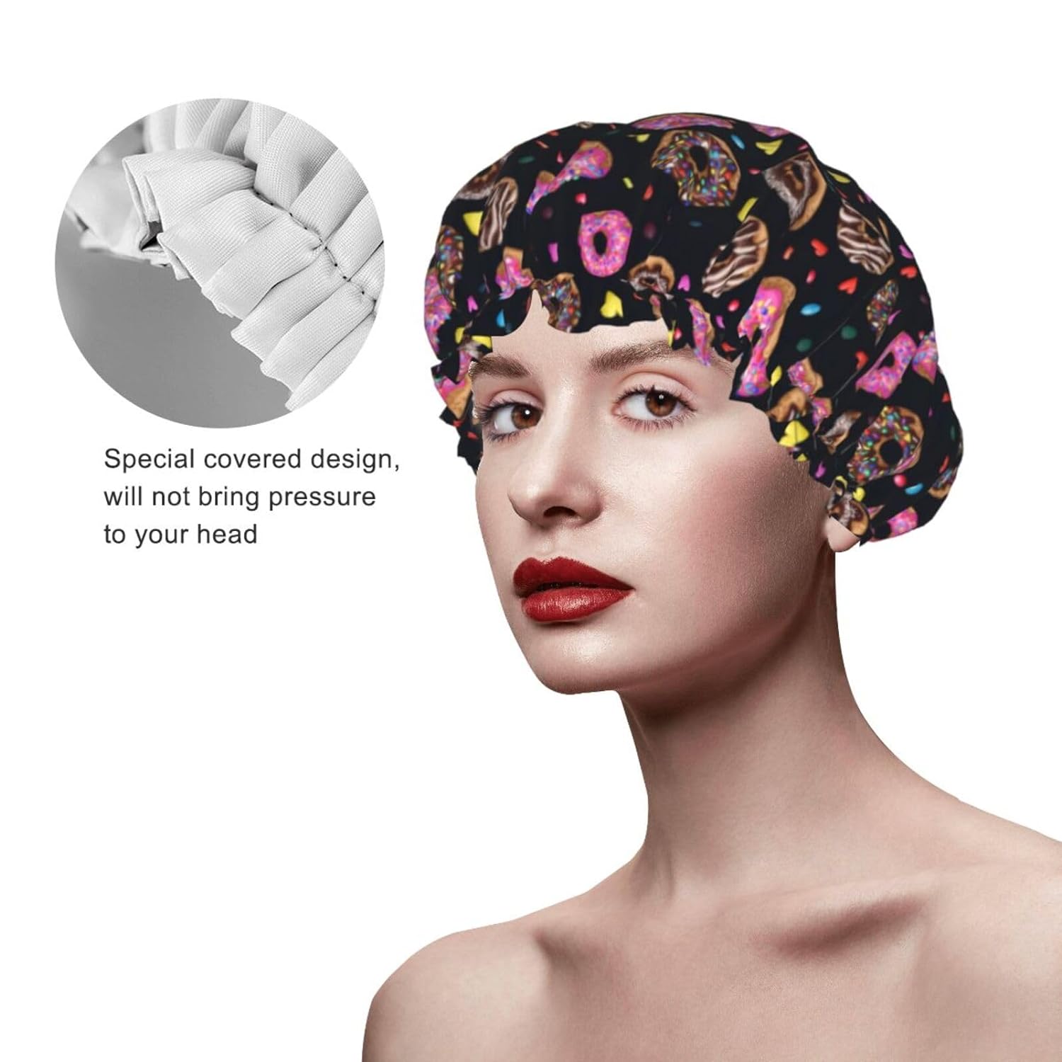 Double-Layer Waterproof Shower Cap