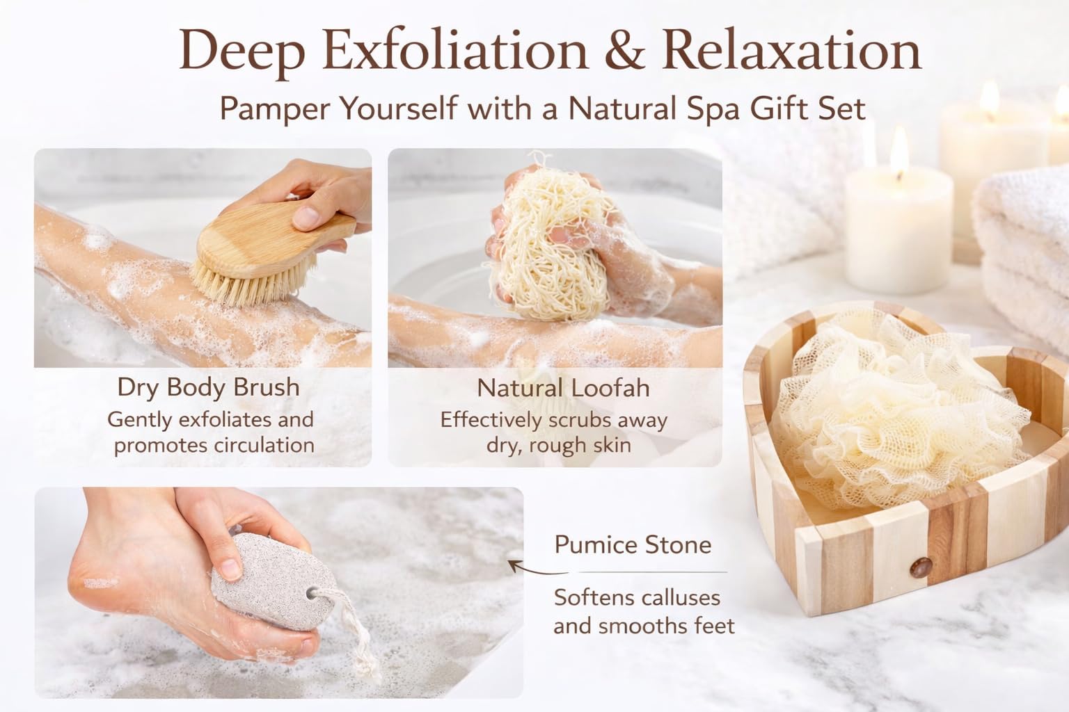 Essentials Spa Gift Set – Everyday Self Care Kit (Heart Collection)