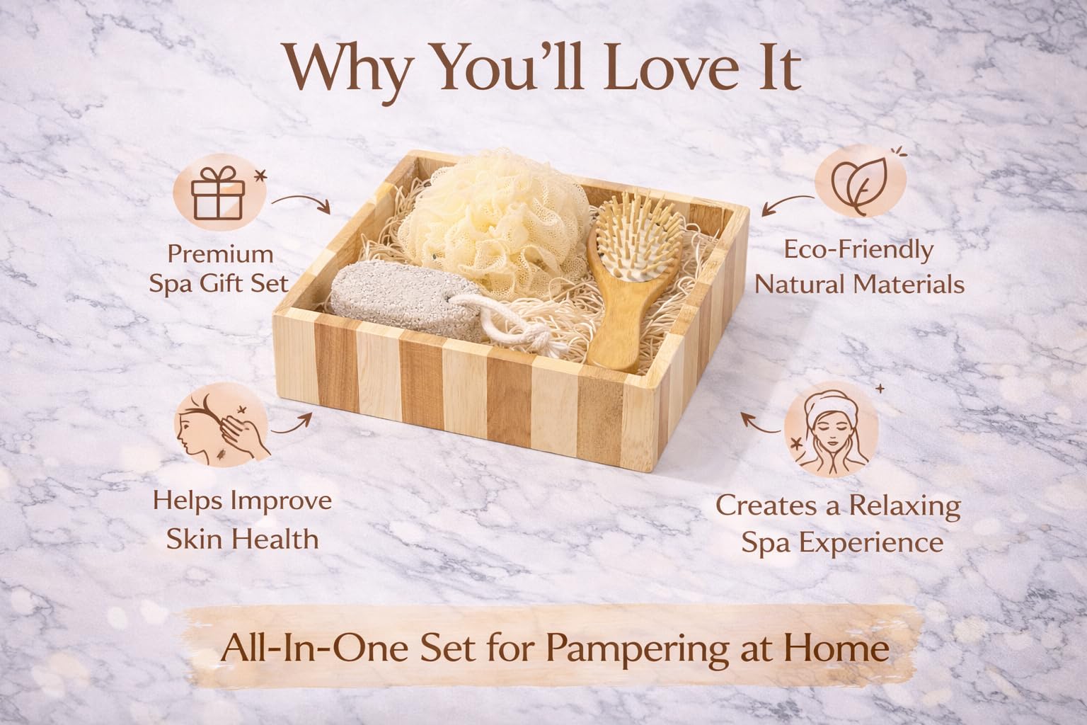 Essentials Spa Gift Set – Everyday Self Care Kit (Heart Collection)