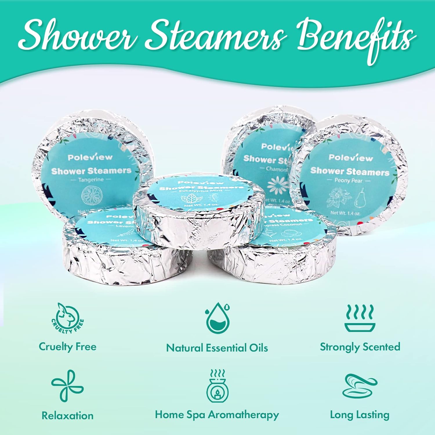 Multi-Scent Aromatherapy Shower Steamers Set (15 Pack)