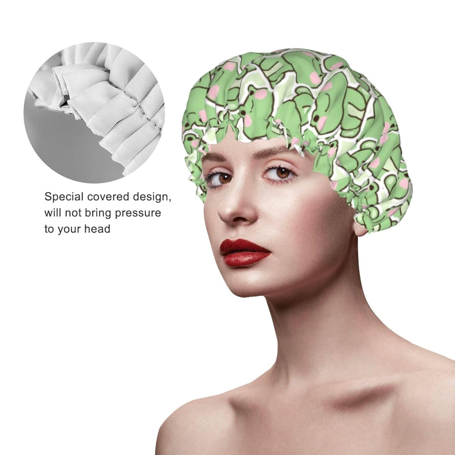 Double-Layer Waterproof Shower Cap