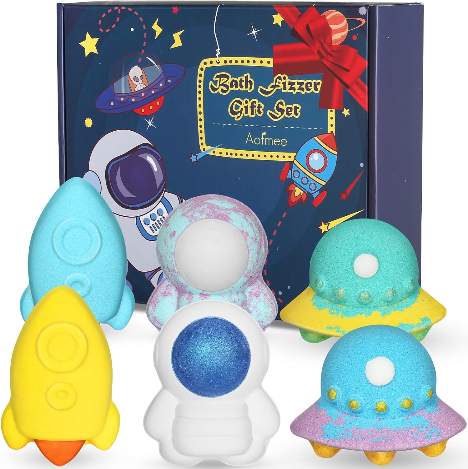Aofmee Bath Bombs for Kids, Handmade Natural Bath Bombs with Surprise Inside, Shea Cocoa Butter Moisturize, Spa Fizzies Bath Bomb Kit, Birthday Christmas Holiday Gifts for Women, Girls, Boys