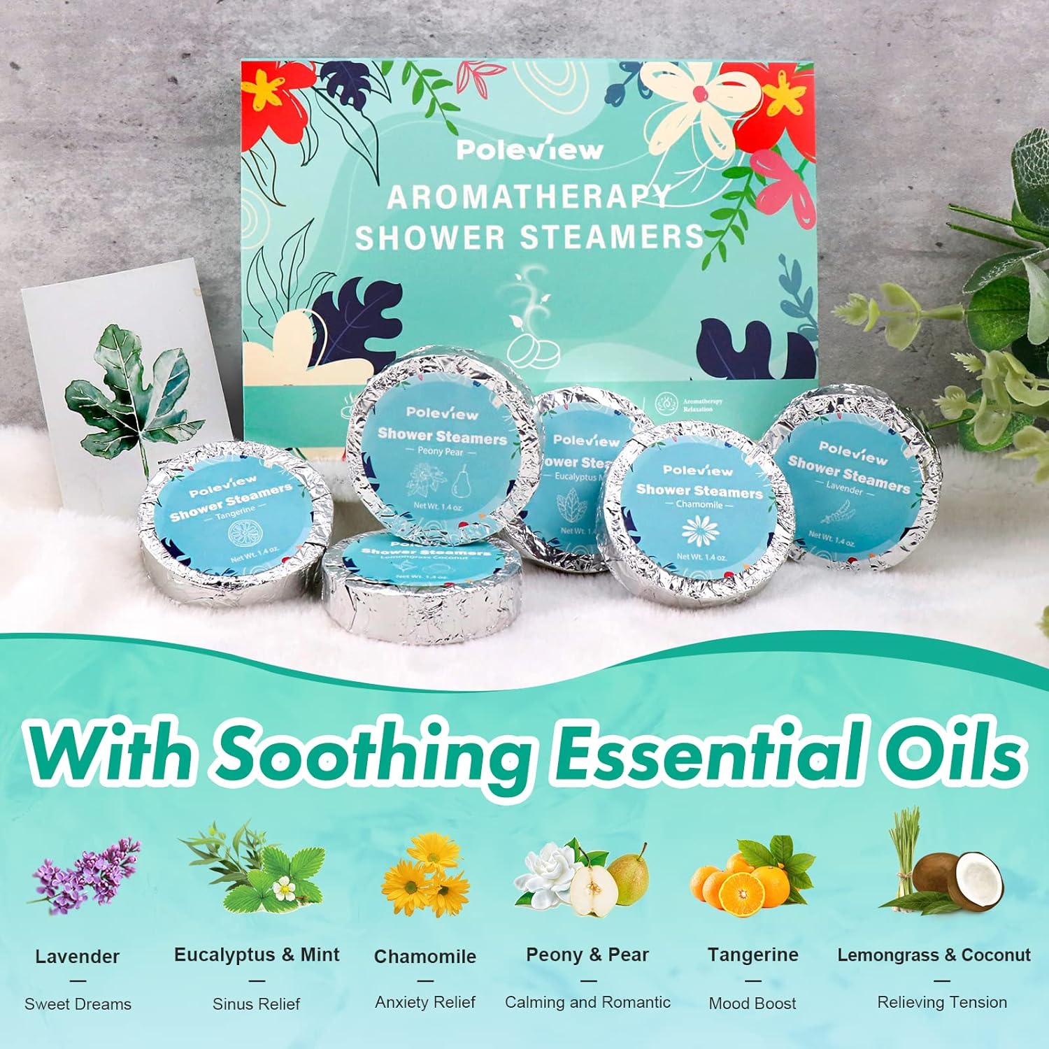 Multi-Scent Aromatherapy Shower Steamers Set (15 Pack)