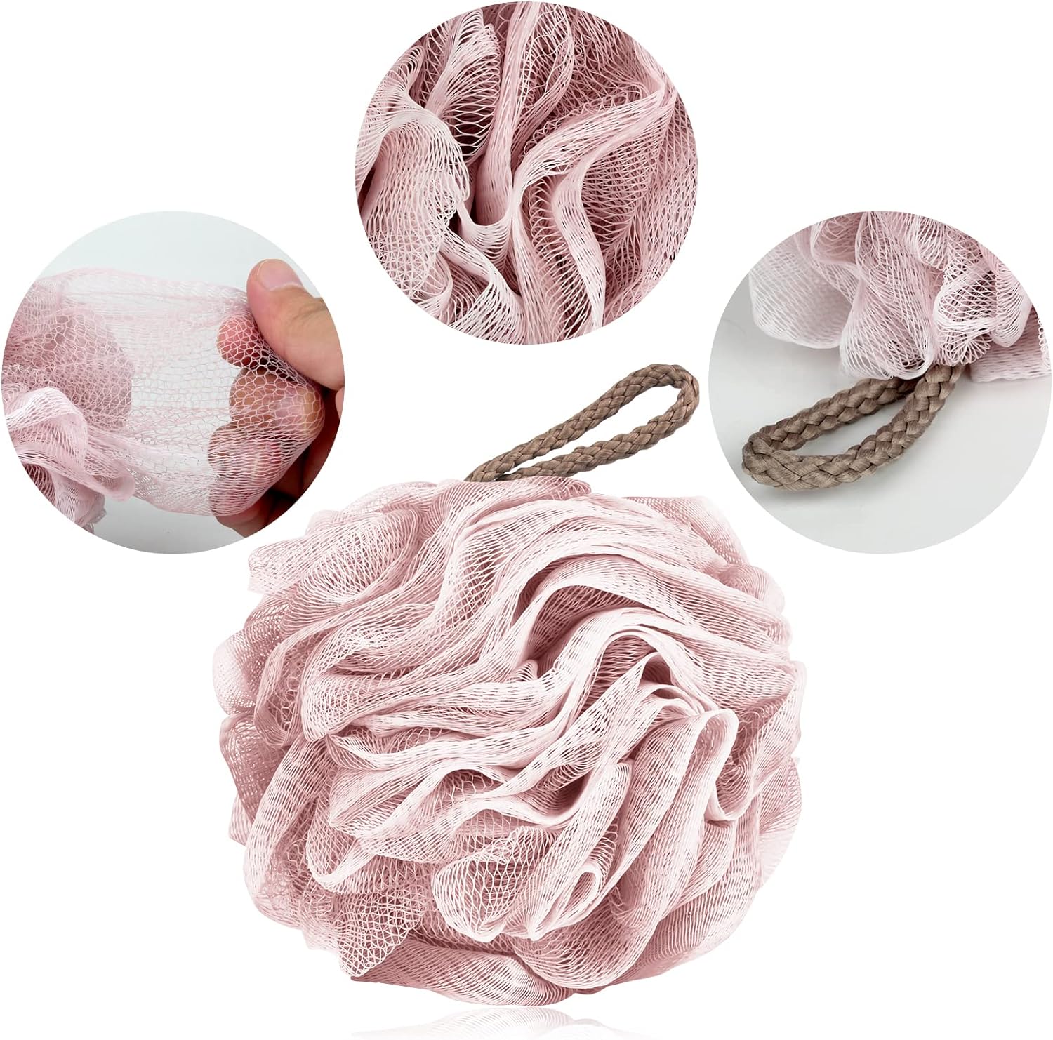 Mesh Shower Loofah Sponge Set (4 Colors)