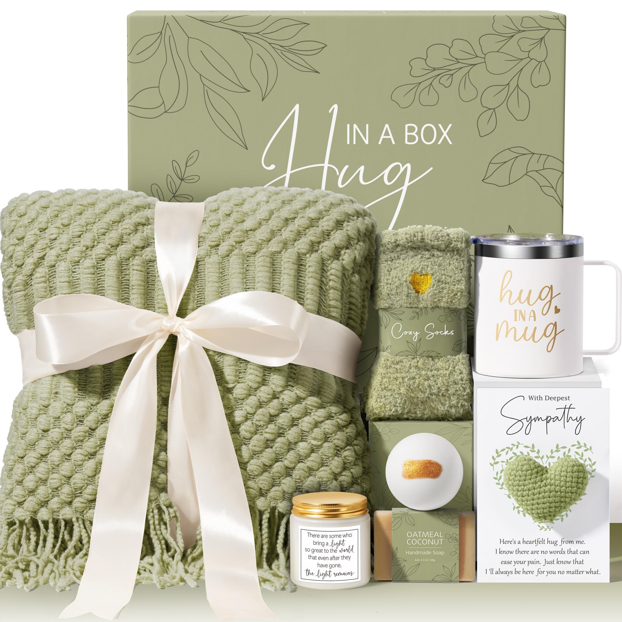 Thinking of You Gift Basket for Women – Comfort Care Package with Blanket, Tumbler & Relaxation Essentials