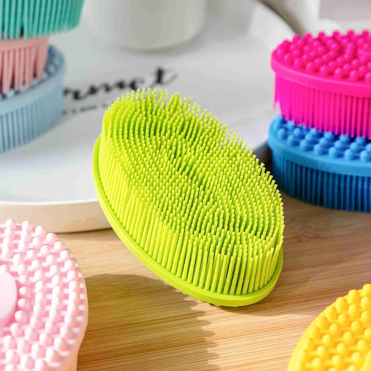 Premium Sensory Brush for Kids or Autism,Soft Silicone Body Scrubber,2 in 1 Sensory Room Occupational Therapy Sensory Brushes,Silicone Loofah,Pets Shower Brush Bath Brush Shampoo Brush(Whale-Teal)