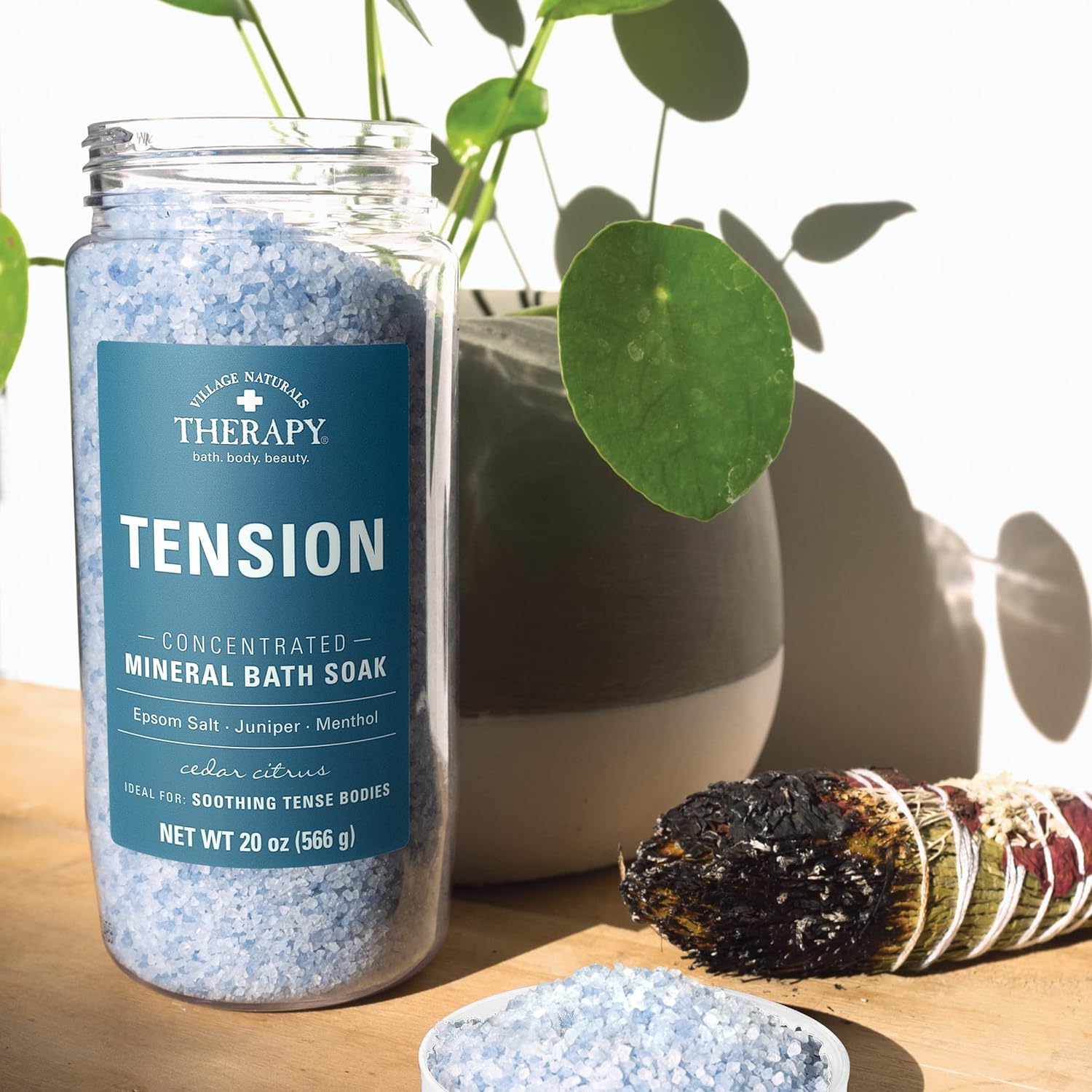 Village Naturals Therapy, Mineral Bath Soak, Aches & Pains Tension Relief, 20 Oz, Pack of 3