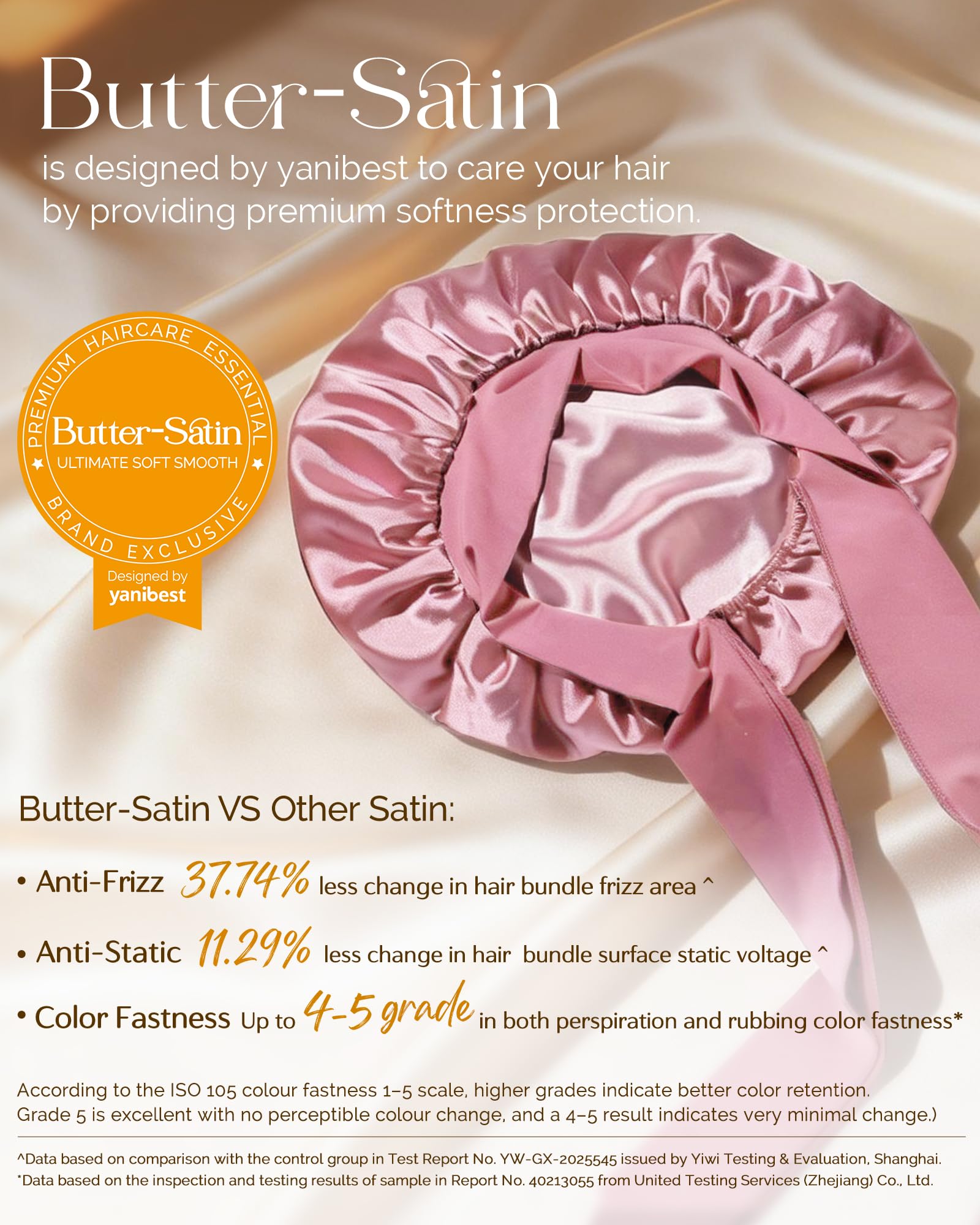 Adjustable Double Layer Satin Bonnet, Silk Hair Bonnet for Sleeping with Elastic Tie Curly Natural Hair Reduce frizz