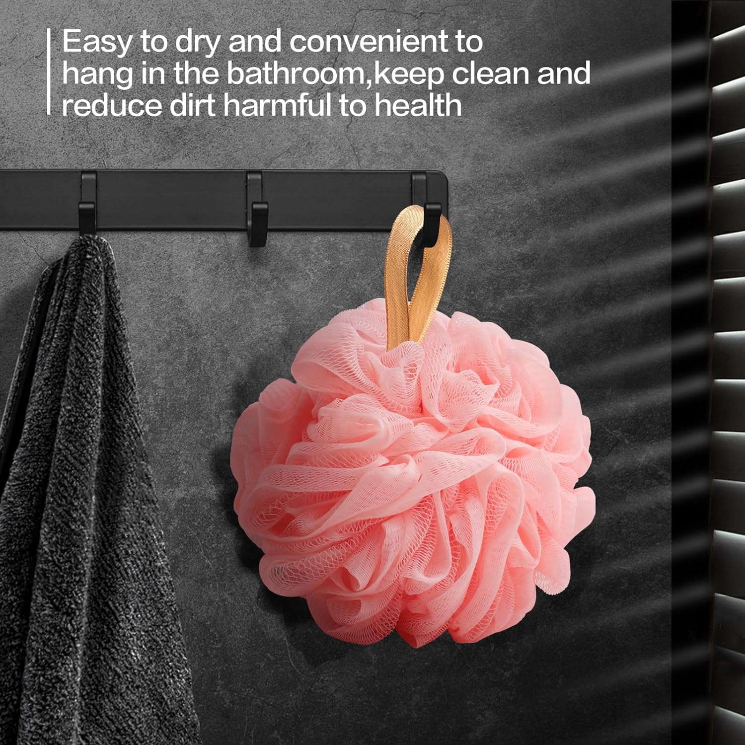 Fishent Loofah Bath Sponge Shower Loofahs, 4 Pack Soft Loofa Exfoliating Body Scrubber Mesh Shower Puff Pouf Ball Luffa for Men and Women(50g/pcs)