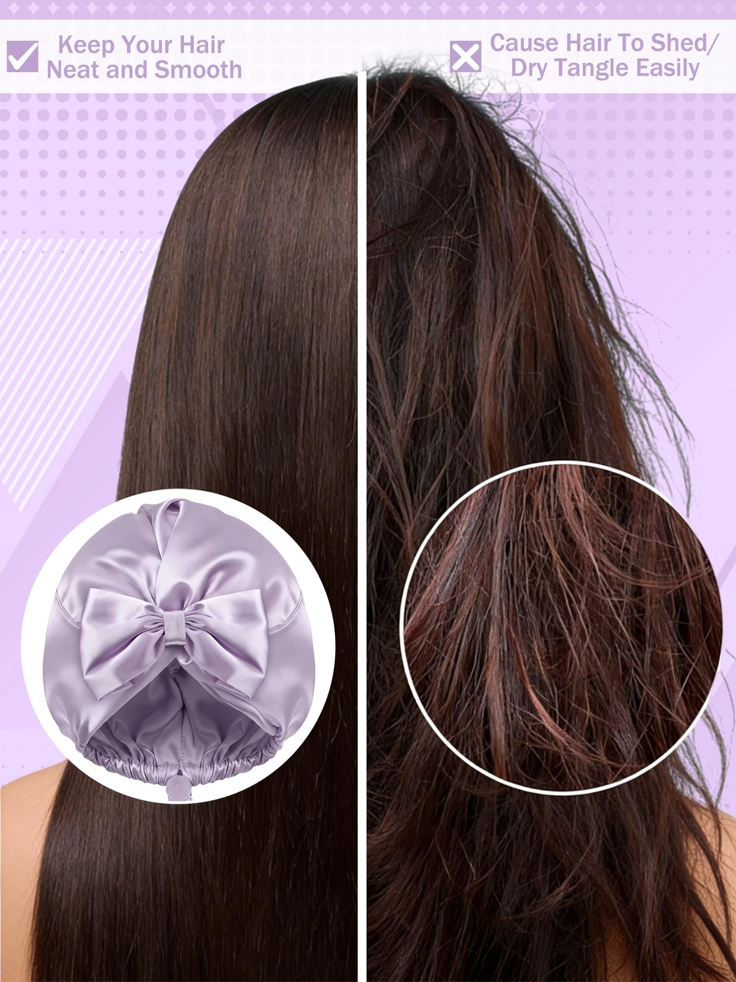 Ramede Bow Silk Bonnet for Sleeping Women Adjustable Satin Night Sleeping Cap Coquette Layer Smooth Hydration Hair Bonnet