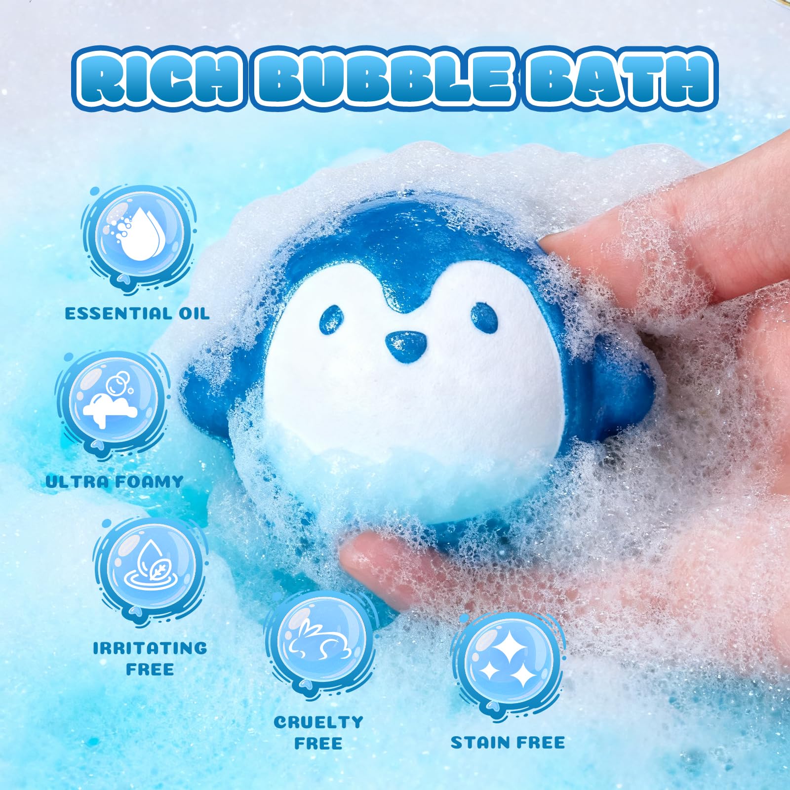 Aofmee Bath Bombs, 6pcs Bubble Bath Bomb for Girls, Handmade Fizzies Bathbombs for Women