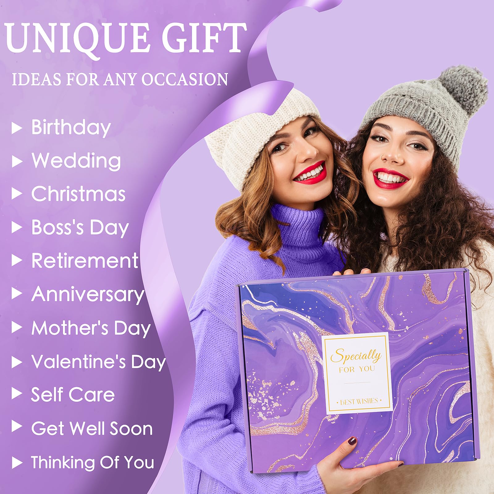 Self Care Gift Basket for Women – Spa Gift Set with Blanket, 40oz Tumbler & Relaxing Essentials.