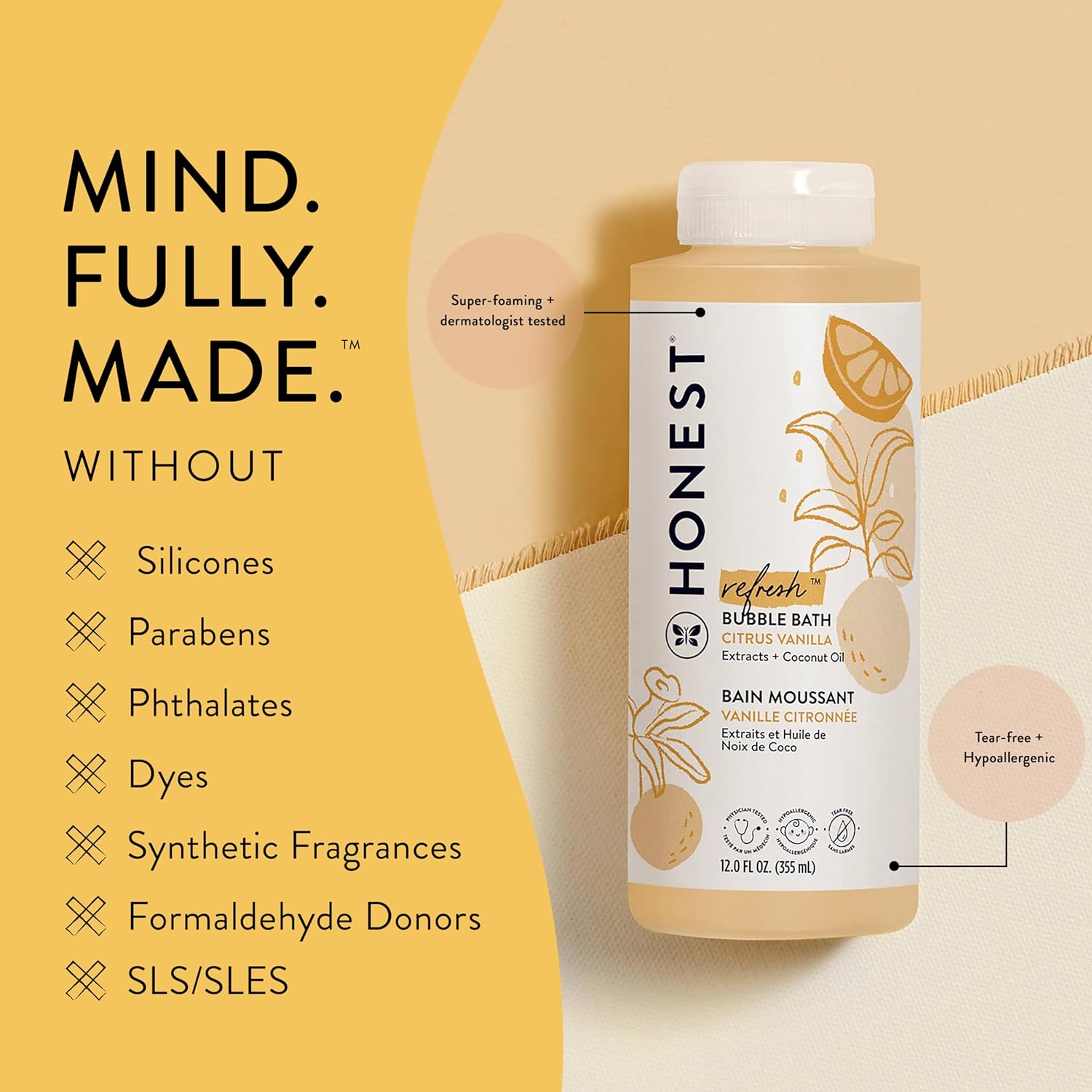 Citrus Vanilla Gentle Bubble Bath (Tear-Free Formula)