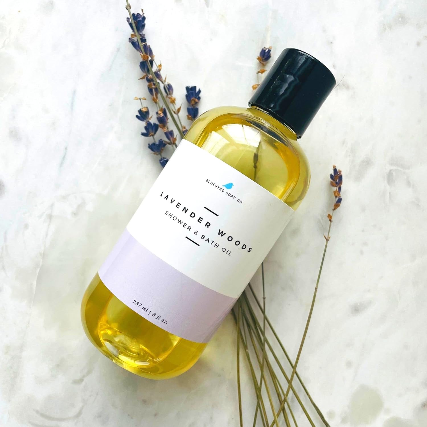 Bluebyrd Soap - White Tea Shower Oil & Bath Oil | Hydrating Plant Based Oils for Bath & Shower | Natural Body Oil Moisturizer | Revitalizing Clean Beauty Bath Oil (White Tea)